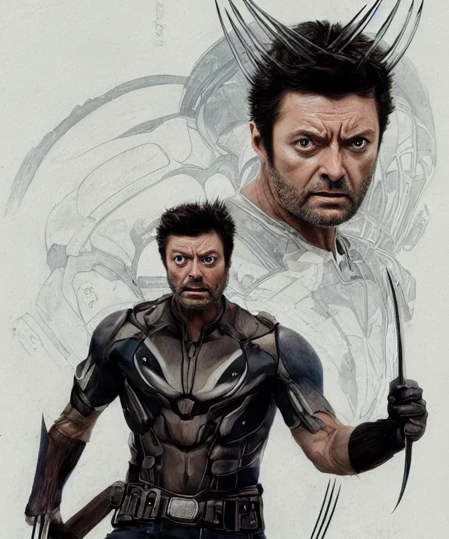 Image similar to Karl Urban as Wolverine, highly detailed, digital painting, artstation, concept art, smooth, sharp focus, illustration, ArtStation, art by artgerm and greg rutkowski and alphonse mucha and J. C. Leyendecker and Edmund Blair Leighton and Katsuhiro Otomo and Geof Darrow and Phil hale and Ashley wood and Ilya repin and Charlie Bowater