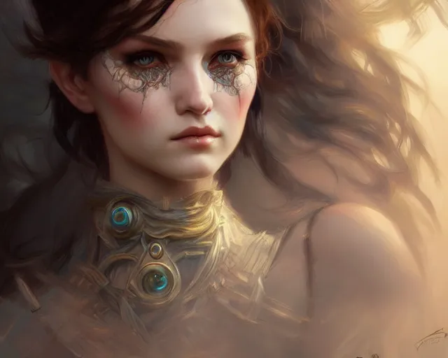 Image similar to fractured doll face, deep focus, d & d, fantasy, intricate, elegant, highly detailed, digital painting, artstation, concept art, matte, sharp focus, illustration, hearthstone, art by artgerm and greg rutkowski and alphonse mucha