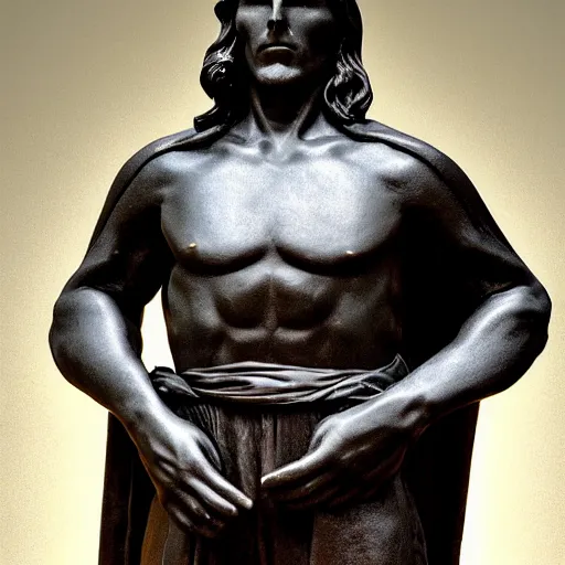 Image similar to statue of Christian Bale, by Arno Breker