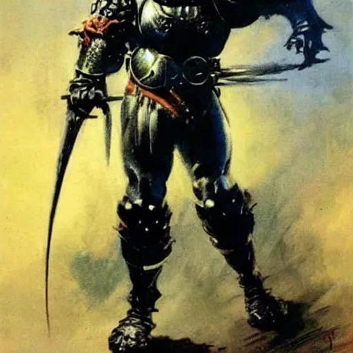 Image similar to knight by Frank Frazetta,fantasy artwork,bold,striking,high quality!!!!!,masterpiece!!!!