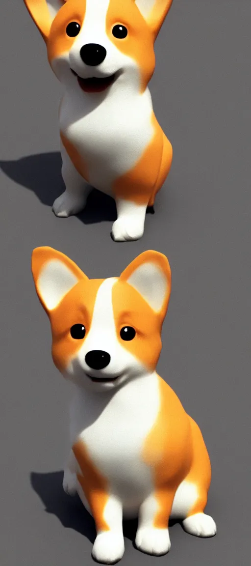 Prompt: An iPhone wallpaper of a cute corgi, 3D render, ray tracing