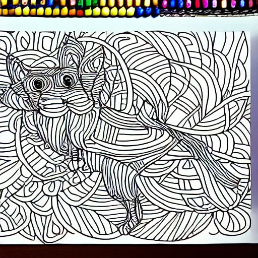 Image similar to picture of an animal from a children's coloring book, simple line art