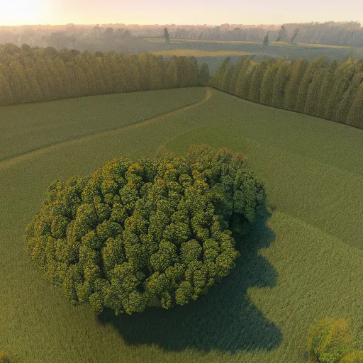 Prompt: A photorealistic aerial view of a magnificent tree made of pure energy, drone shot, 8k resolution, trending on artstation, unreal engine render, octane render.