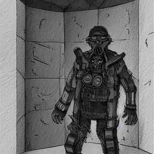 Image similar to the man inside the wall, explorer sketch, eldritch journalist, concept art, grand scale, intricate detailed