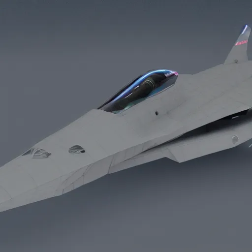 Prompt: a futuristic fighter jet, 8k, detailed, 3d render