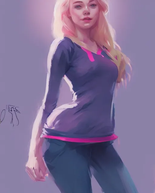 Image similar to portrait of gwen stacy wearing sleepwear, attractive, casual, digital painting, artstation, concept art, smooth, sharp focus, illustration, art by artgerm and greg rutkowski and sakimichan