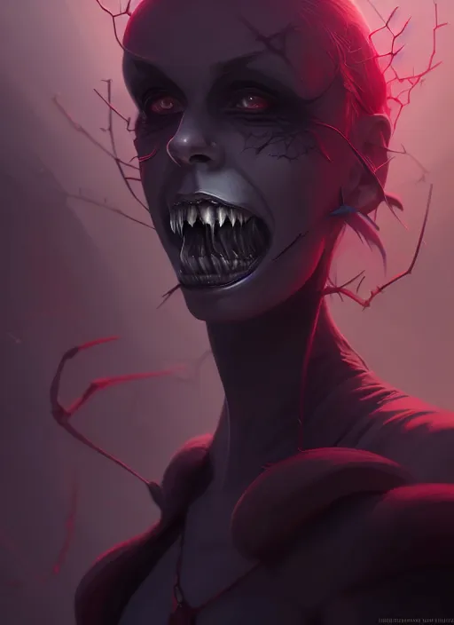 Image similar to hyper detailed ultra sharp malicious witch girl, ominous gothic aesthetic, haunting, masterpiece, elegant, biomehanoid, digital painting, concept art, smooth, sharp focus, illustration, art by melissa houpert and greg rutkowski, alexey egorov, felix englund, trending on artstation 8 k