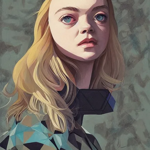 Image similar to Elle Fanning in the Special Forces picture by Sachin Teng, asymmetrical, dark vibes, Realistic Painting , Organic painting, Matte Painting, geometric shapes, hard edges, graffiti, street art:2 by Sachin Teng:4