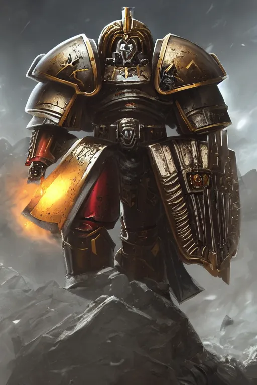 Image similar to armor portrait heros warhammer 4 0 k horus heresy fanart - the primarchs emperor by johannes helgeson animated with vfx concept artist & illustrator global illumination ray tracing hdr fanart arstation zbrush central hardmesh 8 k octane renderer comics stylized