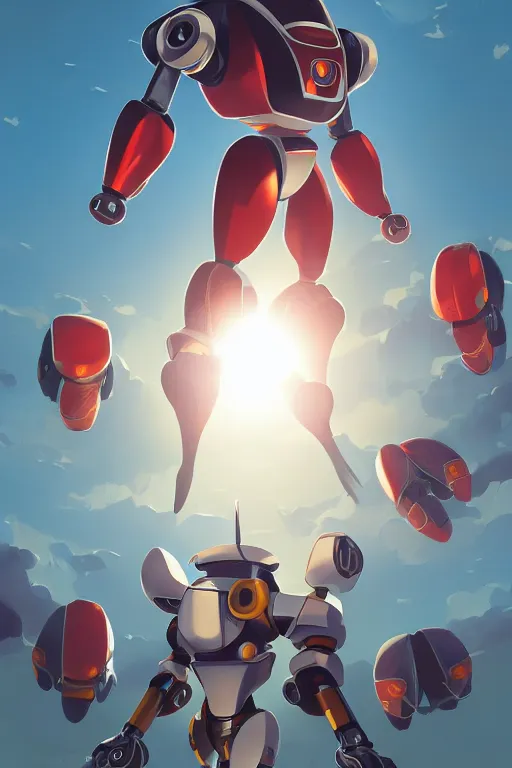 Image similar to metabots medabots medarotto medarot robot minimalist comics, behance hd by jesper ejsing, by rhads, makoto shinkai and lois van baarle, ilya kuvshinov, rossdraws global illumination ray tracing hdr radiating a glowing aura