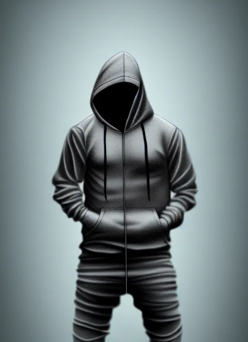 Image similar to guy with hoodie hiding on papercraft, realistic, surealism, lavish, steep, aesthetic, extravagant, shiny, fantasy, intricate, elegant, extremely higly detailed, digital painting, artstation, ornate, grotesque, baroque, concept art, smooth, sharp focus, full body focus, street wear digital art