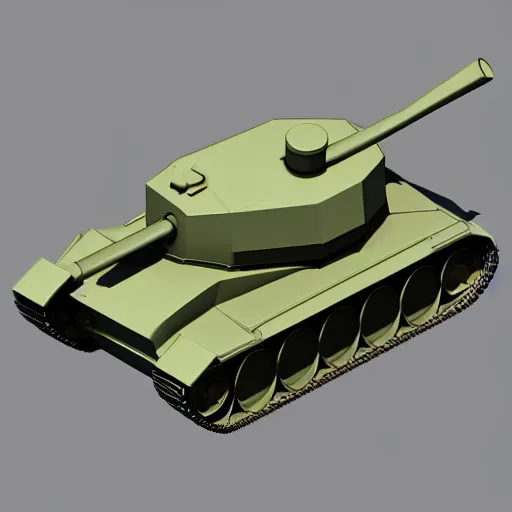 Image similar to Low polygpm render of a tank on a white background, isometric 3d, ultra HD