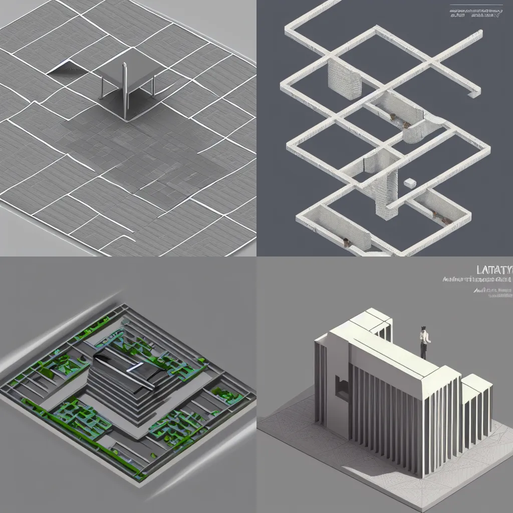 Prompt: Latency in a liminal space by architectural design, 3D isometric model, trending on artstation