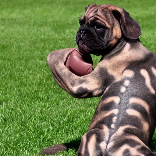 Image similar to brindle bullmastiff puppy boxing