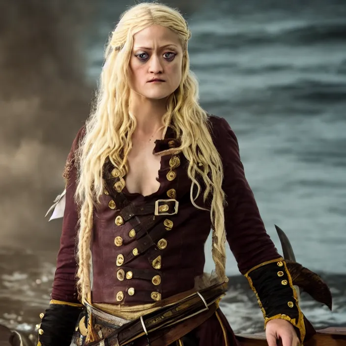 Prompt: full body photograph of olivia taylor dudley as a pirate. extremely detailed. 8 k