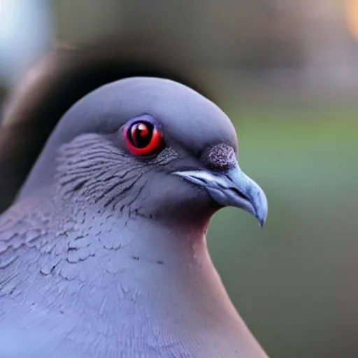 Image similar to a pigeon with a mike tyson face tattoo unreal engine