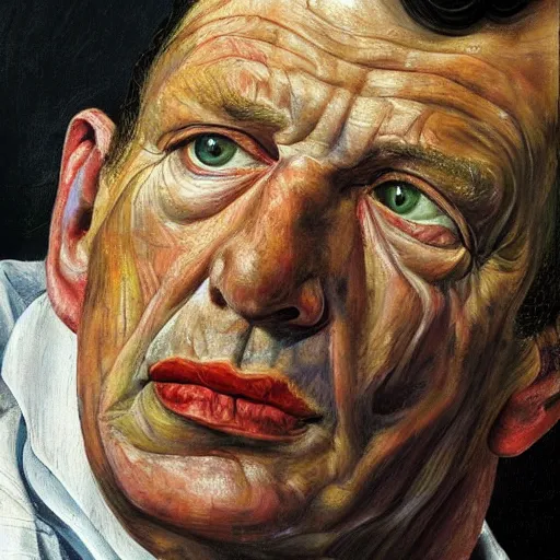 Image similar to high quality high detail painting by lucian freud, hd, lee ronaldo