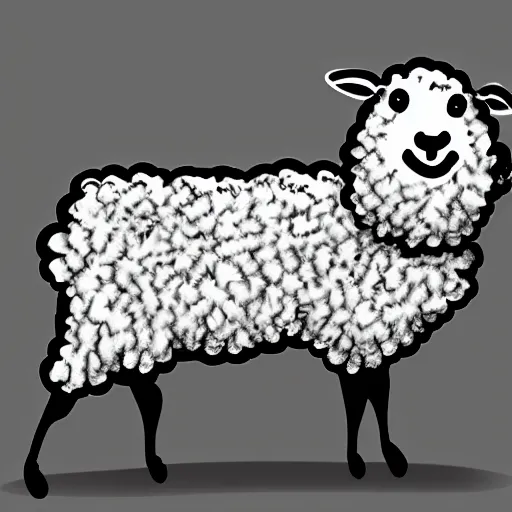 Image similar to one-line art grafic the sheep