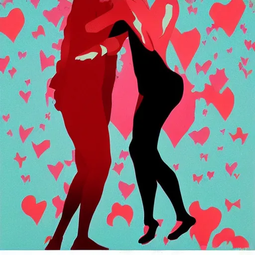 Image similar to poster by tomer hanuka, real lgbt love