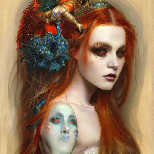 Image similar to a painting in the style of donato giancola and in the style of natalie shau.