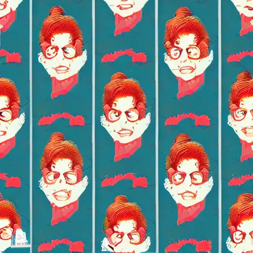 Prompt: mrs doubtfire wallpaper pattern