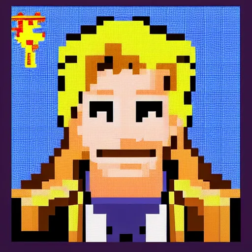 Image similar to pixel art 8 bit guybrush threepwood, trending on artstation