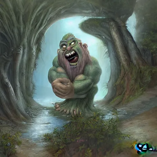 Prompt: a gigantic troll by brian ground