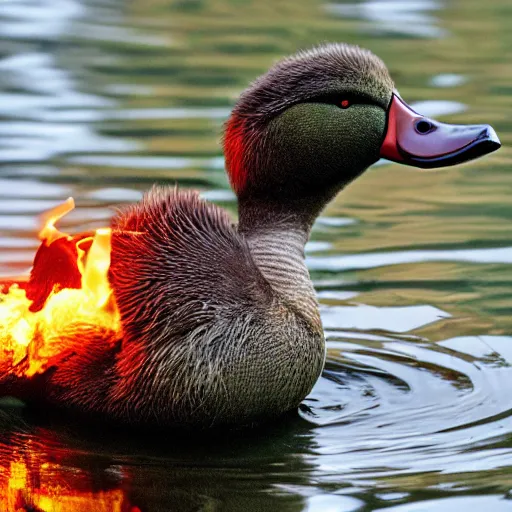 Image similar to Monstrous duck breathing fire