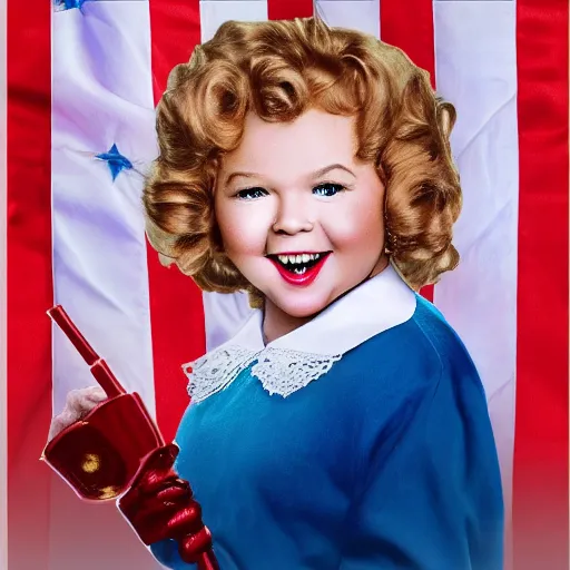 Prompt: donald trump as shirley temple, realistic, 4k resolution n- 6