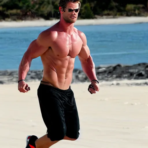 Image similar to chris hemsworth working out, 4 k