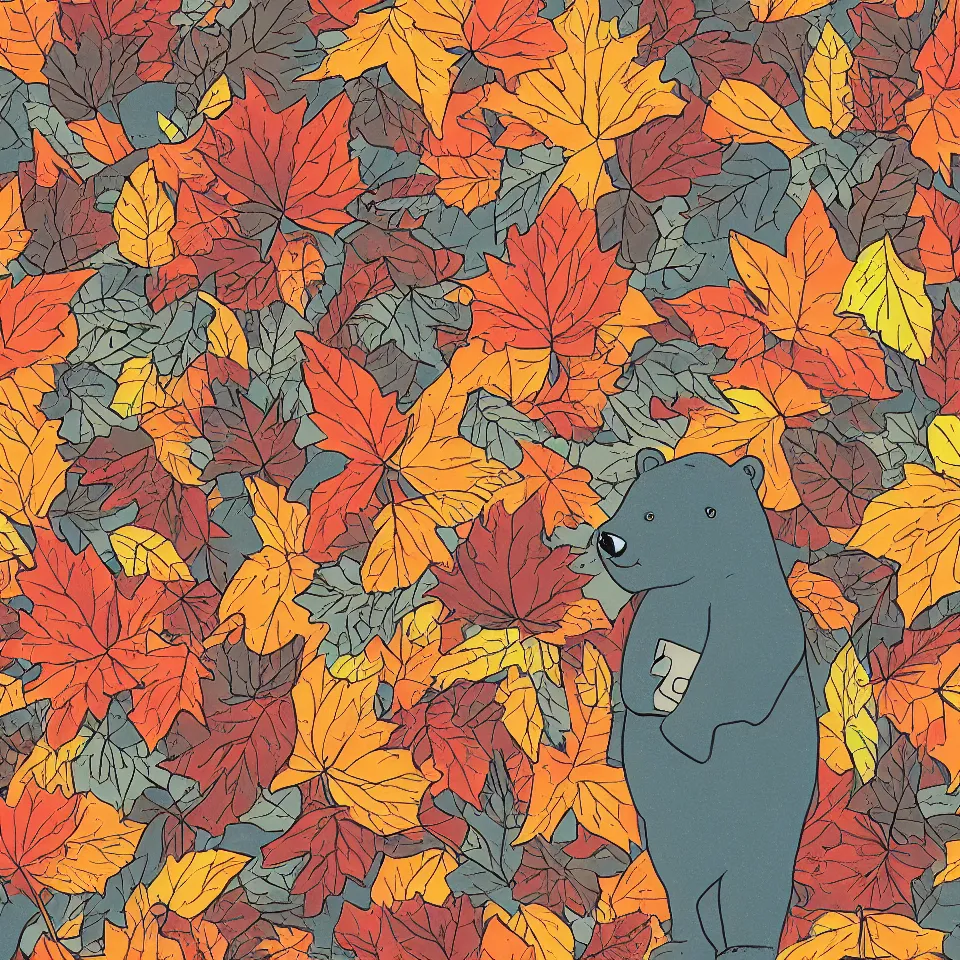 Image similar to autumn bear illustration style