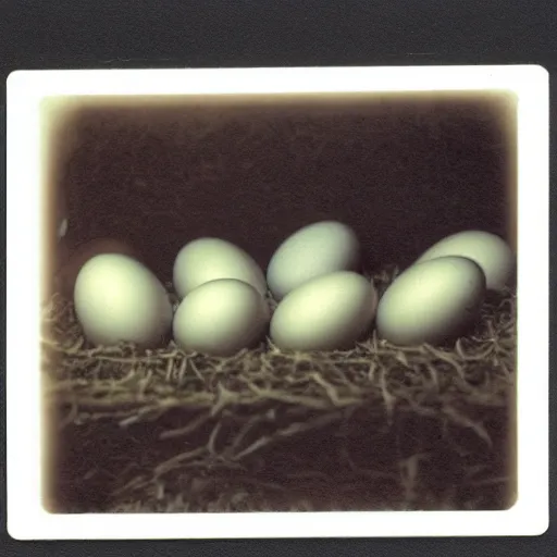 Image similar to polaroid image of cats hatching from eggs