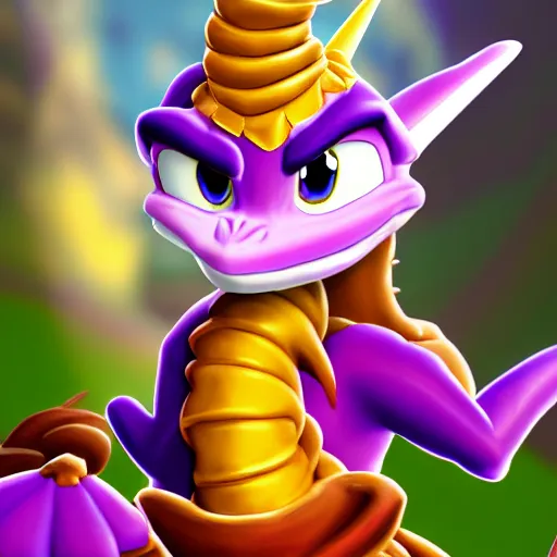 Image similar to spyro the dragon as a genie, 8k, digital art