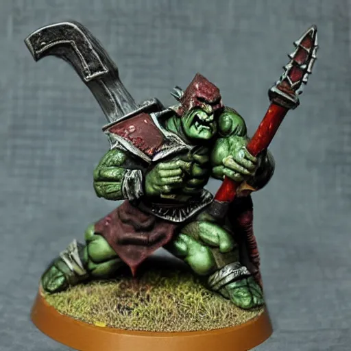 Image similar to warhammer fantasy axe wielding orc figurine