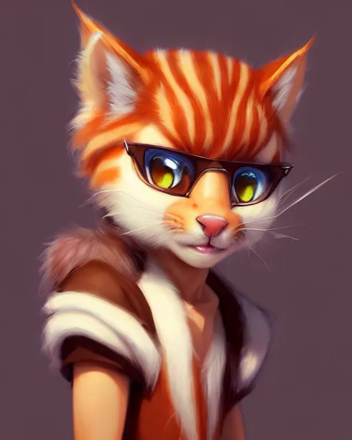 Image similar to character concept art of a young male anthropomorphic furry cat | | cute - fine - face, pretty face, key visual, realistic shaded perfect face, fine details by stanley artgerm lau, wlop, rossdraws, james jean, andrei riabovitchev, marc simonetti, and sakimichan, trending on artstation