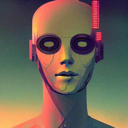 Image similar to a cyberpunk mannequin by victo ngai trending on artstation