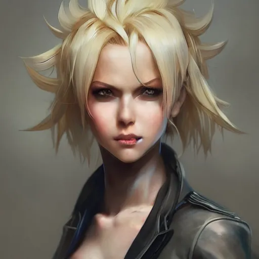 Image similar to kerli koiv as cindy aurum ff 1 5, character headshot concept art, sharp, digital matte painting, art by artgerm, greg rutkowski, wlop, dramatic lighting, trending on artstation