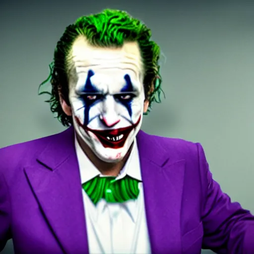 Image similar to film still of Ted Cruz as joker in the new Joker movie