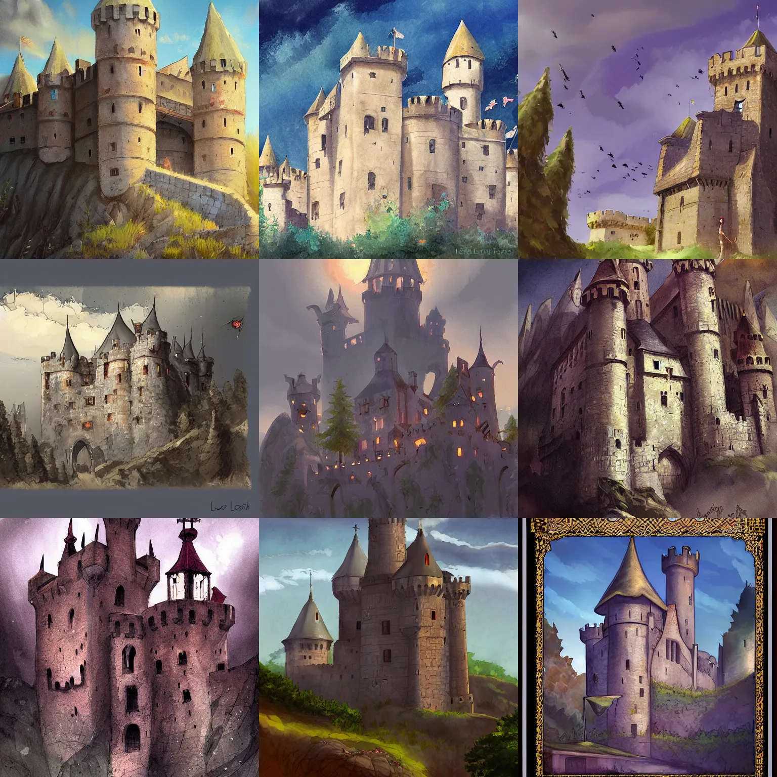 Prompt: medieval castle, by loish