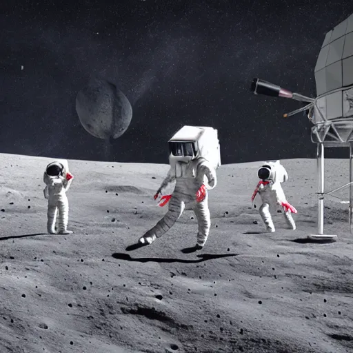 Image similar to a realistic matte painting of a hip hop concert on the moon, detailed, 8 k,