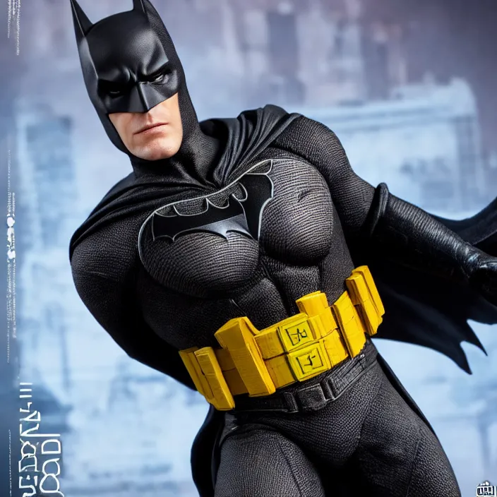 Image similar to a hot toys figure of batman, figurine, detailed product photo