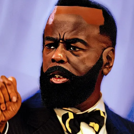 Prompt: joe biden dressed as mr. t testifying in court