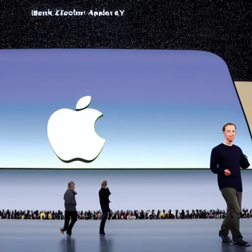 Image similar to mark zuckerburg at the apple event 2 0 2 1 launching the new iphone, photograph, product launch, iphone