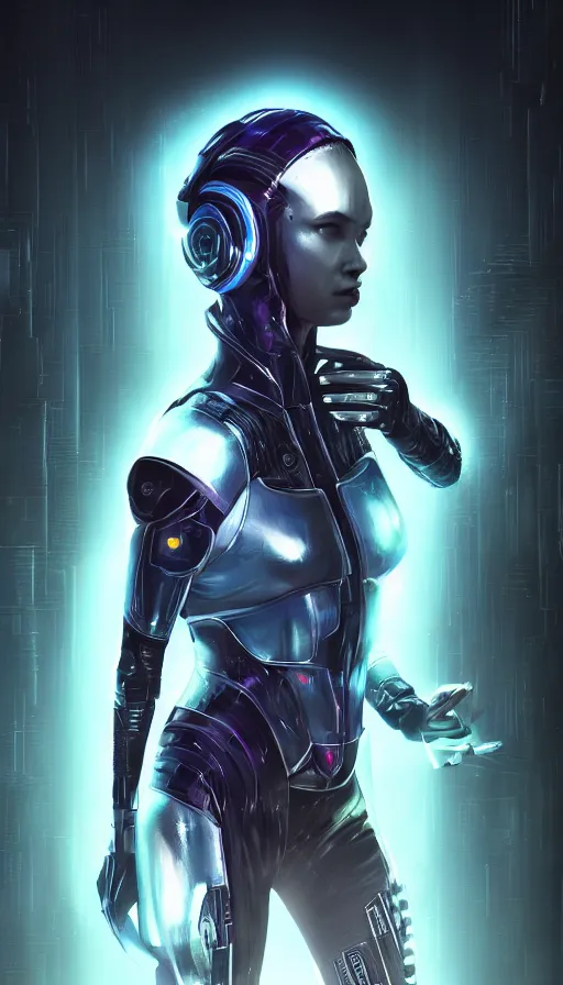 Prompt: I have no mouth and i want to scream, cyberpunk angry gorgeous android, mass effect, alterd carbon, William Gibson, neon, fibonacci, sweat drops, insane, intricate, highly detailed, digital painting, artstation, concept art, smooth, sharp focus, illustration, Unreal Engine 5, 8K, art by artgerm and greg rutkowski and alphonse mucha