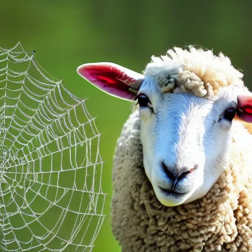 Image similar to sheep like spider web