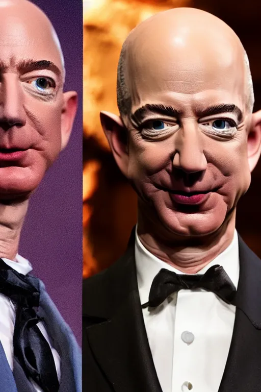 Prompt: jeff bezos as a vampire, photorealistic, cinematic lighting, highly detailed, very intricate, nosferatu, by guillermo del toro