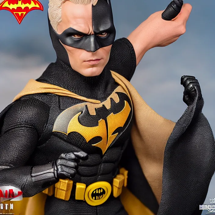 Image similar to a hot toys figure of batman, figurine, detailed product photo