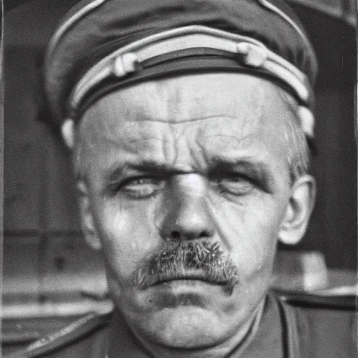 Image similar to a soviet man portrait, photorealistic, 24mm film