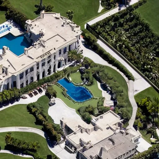 Prompt: aerial view of Joe Biden, an FBI agent rating, Mar-a-Lago resort