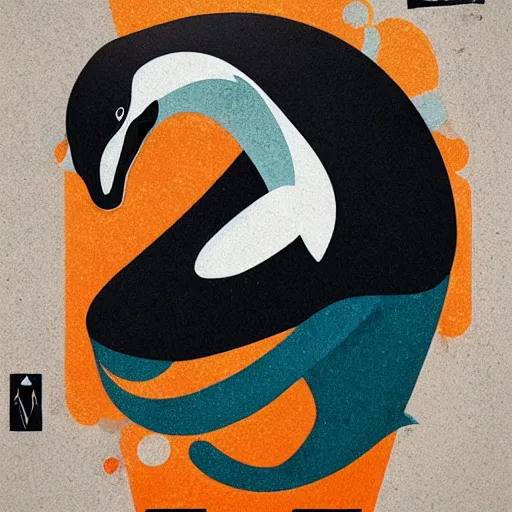 Image similar to Killer Whale profile picture by Sachin Teng, symetrical, logo, geometric shapes background, graffiti, street art:2 by Sachin Teng:4